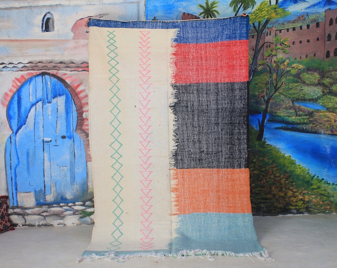 morocco rug, Kilim Rug, Authentic Moroccan Rug, Custom Fabulous Boujad Rug, Azilal rug, Abstract Multicolored Carpet, Bohemian Rug