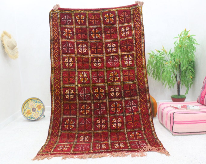 Gorgeous Boujaad Rug 7.0 ft x 4.2 ft, Moroccan Handmade Carpet, Berber Rug, Abstract Rug, boujad rug, Authentic Rug