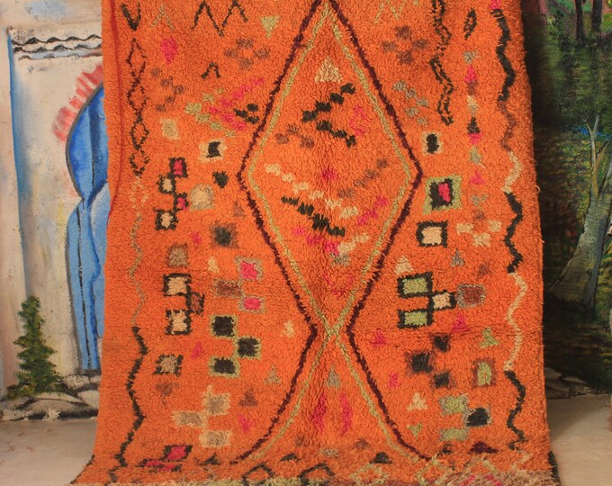 Custom Fabulous Boujad Rug, Authentic Moroccan Rug, Abstract Multicolored Carpet, Handmade Moroccan Rug, Bohemian rug