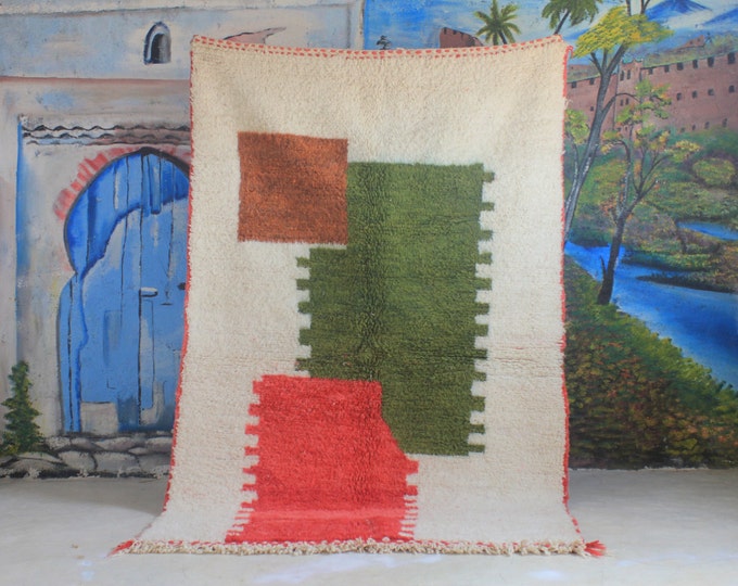 custom fabulous boujad rug, authentic moroccan rug, azilal rug, abstract multicolored carpet, handmade furniture, bohemian rug