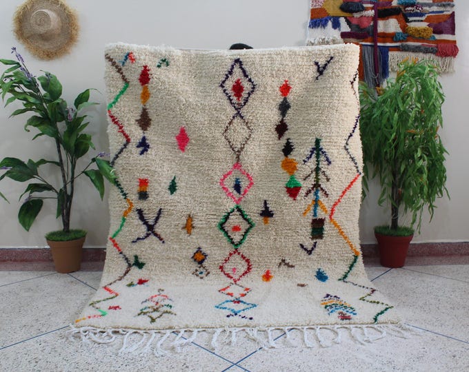 colorful moroccan rug, custom fabulous boujad rug, azilal rug, abstract multicolored carpet, handmade moroccan rug, bohemian rug