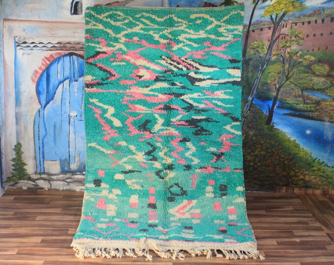 Moroccan rug blue - Berber rug - Custom Moroccan rug - Beni ourain rug - Handmade rug - Plain Wool rug - Solid blue rug - Indigo blue rug