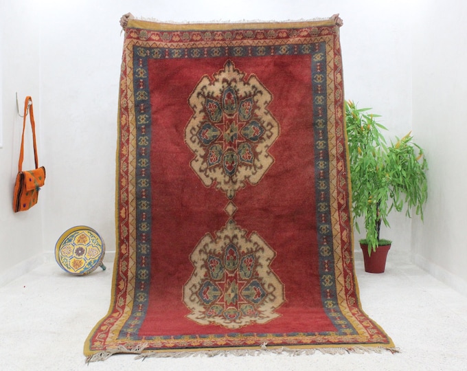 Gorgeous Boujaad Rug 8.3 ft x 4.9 ft, Moroccan Handmade Carpet, Berber Rug, Abstract Rug, boujad rug, Authentic Rug