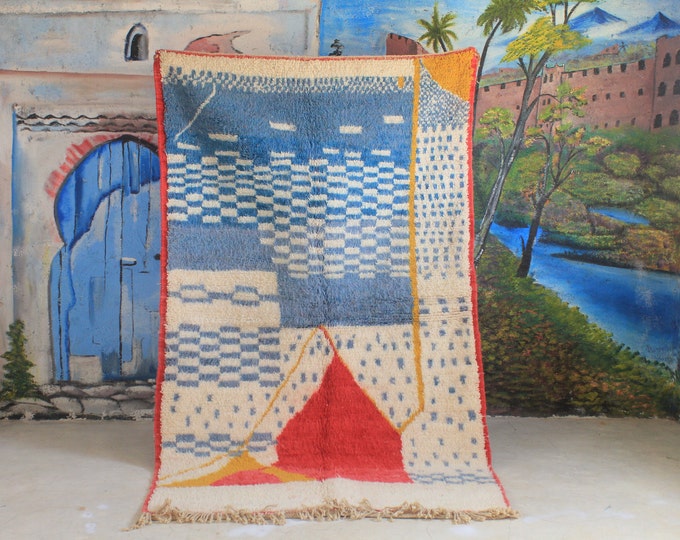 Custom Fabulous Azilal Rug, Authentic Moroccan Rug, Azilal rug, Abstract Multicolored Carpet, Handmade Moroccan Rug, Bohemian rug