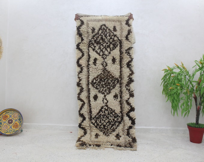Vintage Runner Rug, Moroccan Berber Hallway Runner Rug, 5.8 x 2.4 ft,