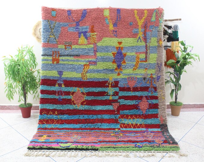 Authentic Moroccan Rug, Custom Fabulous Boujad Rug, Azilal rug, Abstract Multicolored Carpet, Handmade Moroccan Rug, Bohemian Rug