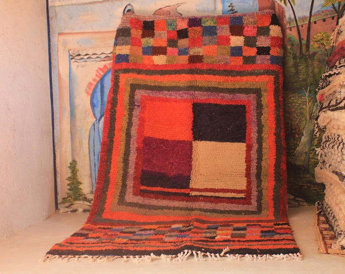 Custom Fabulous Boujad Rug, Authentic Moroccan Rug, Abstract Multicolored Carpet, Handmade Moroccan Rug, Bohemian rug