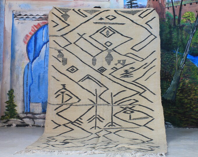 moroccan rug custom beni ouarain - authentic beni ourain rug, moroccan beni rug, natural wool area rug, handmade furniture