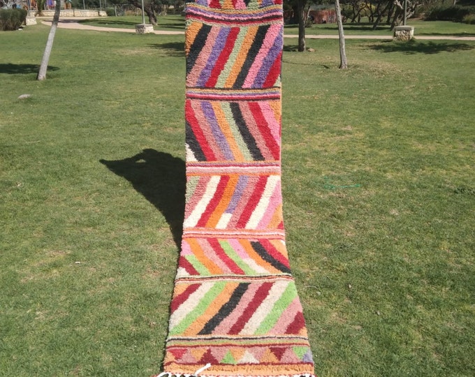 custom runner moroccan Hand knotted Runner rug, wool rug shaggy rug, Authentic Moroccan Rug, Moroccan fluffy Rug