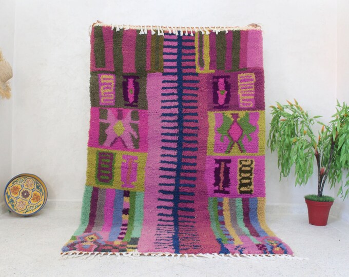 Authentic Moroccan Rug, Custom Fabulous Boujad Rug, Azilal rug, Abstract Multicolored Carpet, Handmade Moroccan Rug, Bohemian Rug