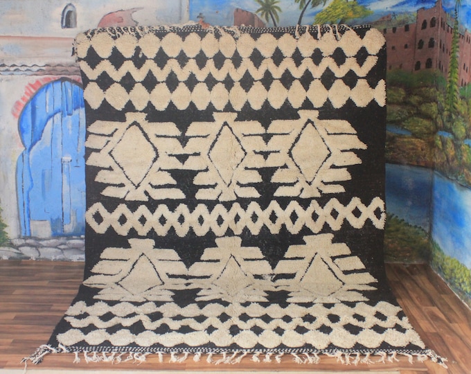 Moroccan Handmade rug ,Beni ourain style Morocco wool Berber Rug, modern rug, Hand woven rug, Azilal Berber style