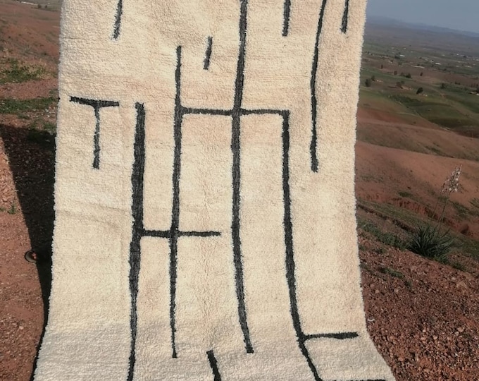 moroccan rug custom beni ouarain - authentic beni ourain rug, moroccan beni rug, natural wool area rug, handmade furniture