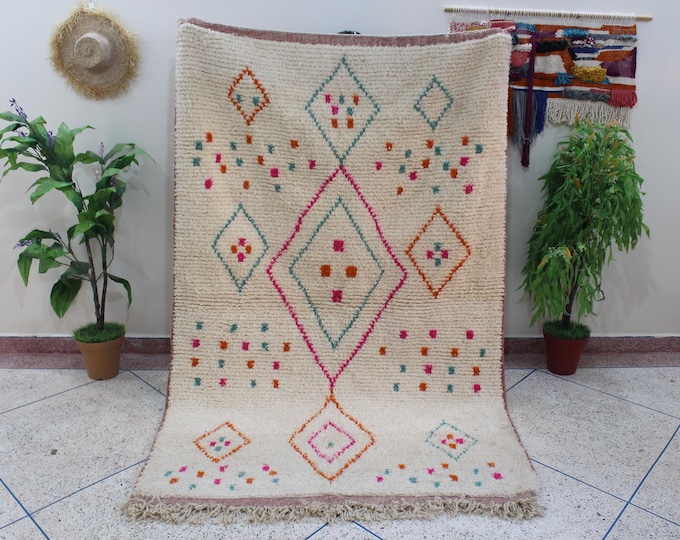 Amazing Multicolored Rug - Custom Fabulous Boujaad Rug - Handmade Rug - Moroccan Berber Rug - Traditional Moroccan Carpet