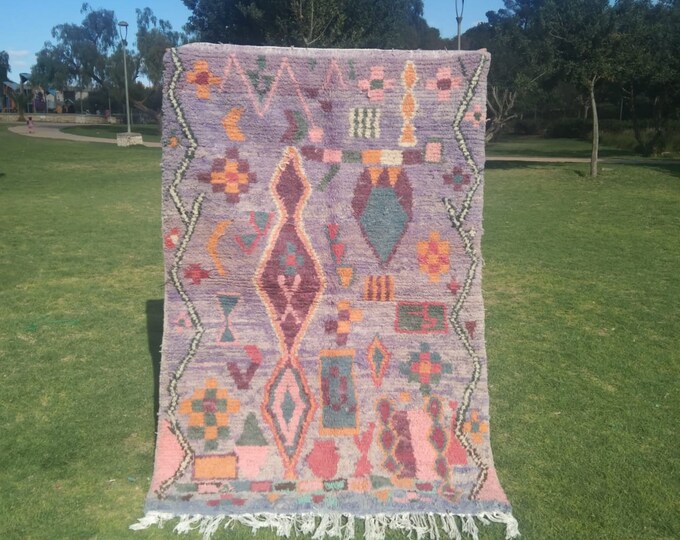 Authentic Moroccan Rug, Custom Fabulous Boujad Rug, Azilal rug, Abstract Multicolored Carpet, Handmade Moroccan Rug, Bohemian Rug