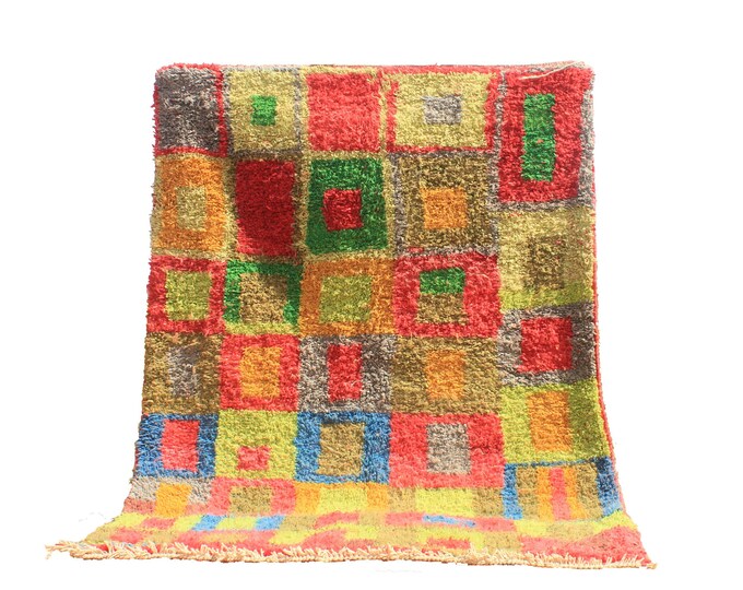 Authentic Moroccan Rug, Custom Fabulous Boujad Rug, Azilal rug, Abstract Multicolored Carpet, Handmade Moroccan Rug, Bohemian Rug