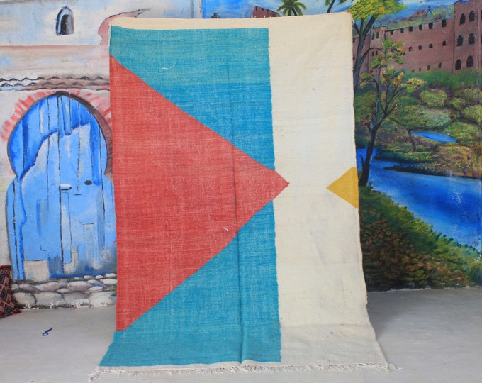 morocco rug, Kilim Rug, Authentic Moroccan Rug, Custom Fabulous Boujad Rug, Azilal rug, Abstract Multicolored Carpet, Bohemian Rug