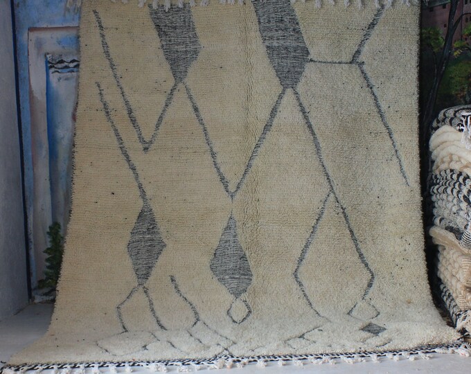 moroccan rug custom beni ouarain - authentic beni ourain rug, moroccan beni rug, natural wool area rug, handmade furniture