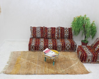 Moroccan rug, Beni Mrirt rug, Handmade wool rug, Beni ourain rug, Area rug, Berber rug, Fluffy wool carpet, Mrirt rug, Beniouarain white rug