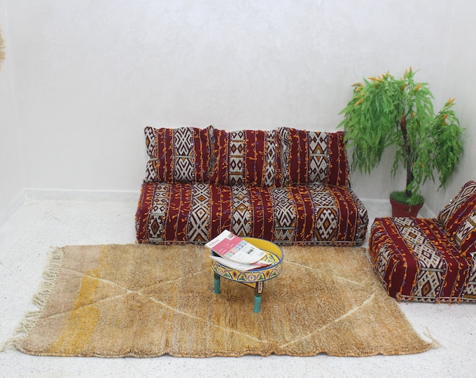 Moroccan rug, Beni Mrirt rug, Handmade wool rug, Beni ourain rug, Area rug, Berber rug, Fluffy wool carpet, Mrirt rug, Beniouarain white rug