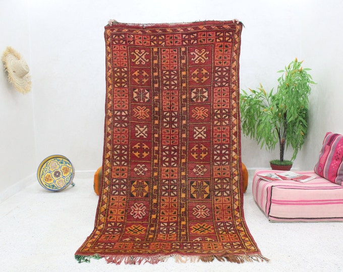 Moroccan Rug Vintage Moroccan Rug Boujaad Rug Handmade Rug Berber Rug Moroccan Wool Rug Bohemian Rug  6.8 x 3.6 ft