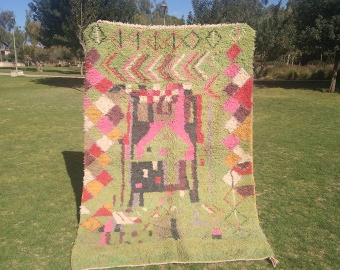 Moroccan Handmade Rug  Carpet Abstract Rug Handm  Wool Rug Berber Azilal Rug Handwoven Wool Rug Available in size:2.50X1.60cm