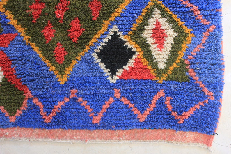 colorful moroccan rug, custom fabulous boujad rug, azilal rug, abstract multicolored carpet, handmade moroccan rug, bohemian rug image 7