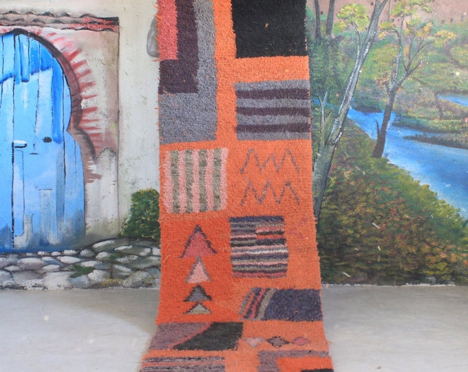 custom runner moroccan Hand knotted Runner rug, wool rug shaggy rug, Authentic Moroccan Rug, Moroccan fluffy Rug