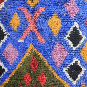 colorful moroccan rug, custom fabulous boujad rug, azilal rug, abstract multicolored carpet, handmade moroccan rug, bohemian rug image 3