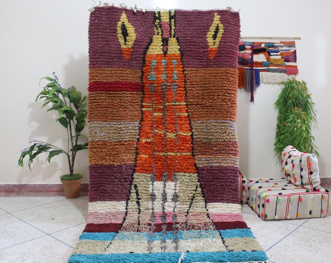 colorful moroccan rug, custom fabulous boujad rug, azilal rug, abstract multicolored carpet, handmade moroccan rug, bohemian rug