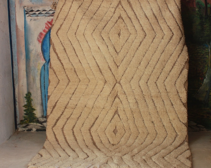 moroccan rug custom beni ouarain - authentic beni ourain rug, moroccan beni rug, natural wool area rug, handmade furniture