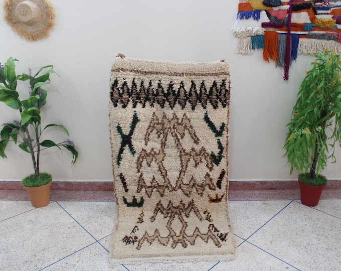 Amazing Multicolored Rug - Vintage Fabulous Boujaad Rug - Handmade Rug - Moroccan Berber Rug - Traditional Moroccan Carpet - 5.7 x 2.8 ft