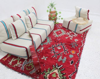 Moroccan sofa, Moroccan Floor sofa, Moroccan floor couch, set of floor sofa pillows pouf, floor pillows, floor pouf