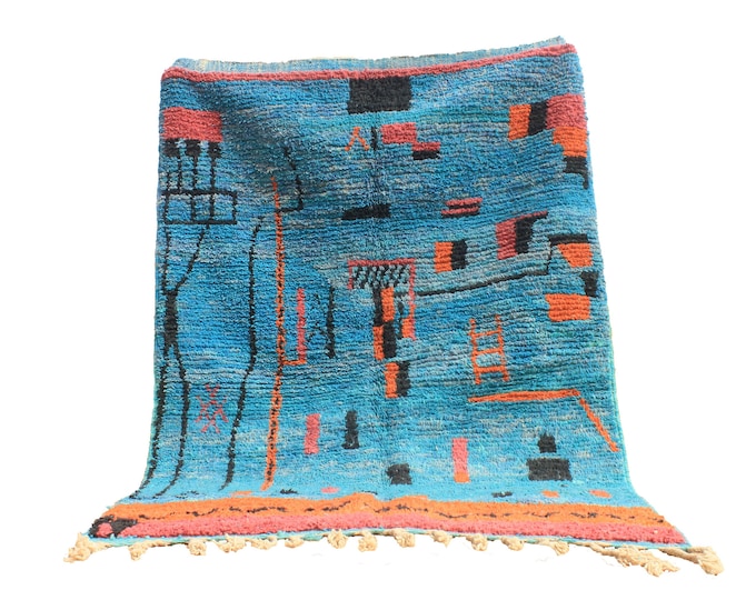 colorful moroccan rug, custom fabulous boujad rug, azilal rug, abstract multicolored carpet, handmade moroccan rug, bohemian rug