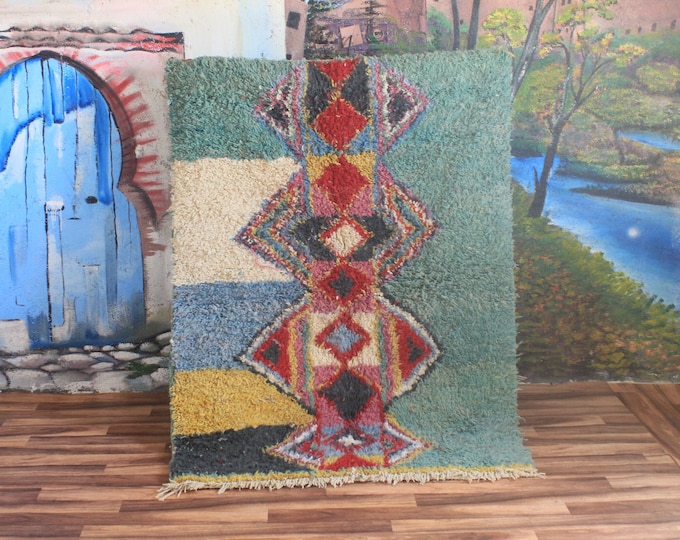 Colorful Moroccan Rug, Custom Fabulous Boujad Rug, Abstract Multicolored Carpet, Handmade Moroccan Rug, Bohemian rug