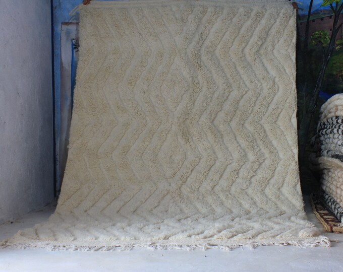 moroccan rug custom beni ouarain - authentic beni ourain rug, moroccan beni rug, natural wool area rug, handmade furniture