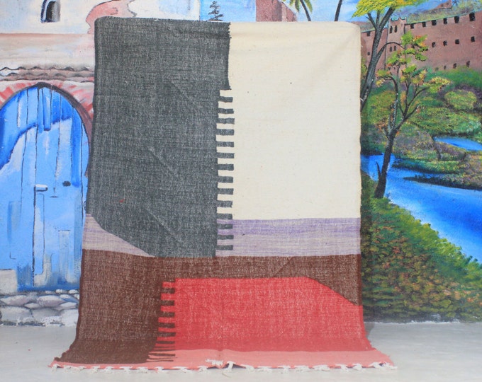 morocco rug, Moroccan Kilim Rug, white Kilim Rug, Moroccan Rug, Handmade Rug, Area Rug, Boho Rug, Bohemian Decor, Bedroom Rug