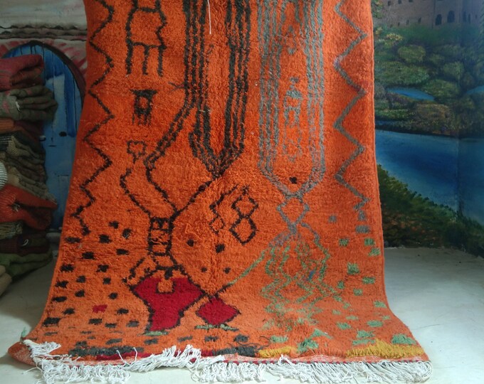 Custom Fabulous Boujad Rug, Authentic Moroccan Rug, Abstract Multicolored Carpet, Handmade Moroccan Rug, Bohemian rug