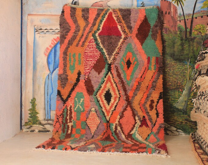 Custom Fabulous Boujad Rug, Authentic Moroccan Rug, Abstract Multicolored Carpet, Handmade Moroccan Rug, Bohemian rug