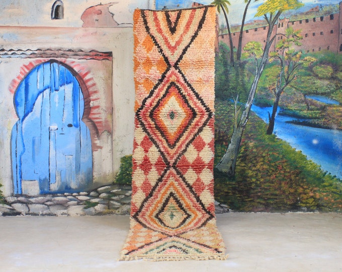 custom runner moroccan Hand knotted Runner rug, wool rug shaggy rug, Authentic Moroccan Rug, Moroccan fluffy Rug