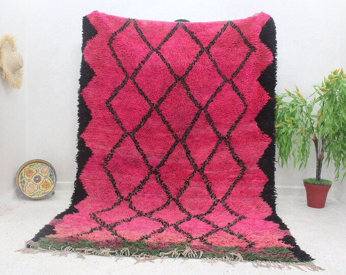 Authentic Moroccan Rug, Custom Fabulous Boujad Rug, Azilal rug, Abstract Pink Carpet, Handmade Moroccan Rug, Bohemian Rug