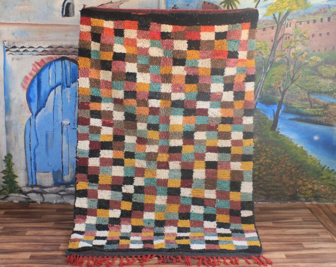 Colorful Moroccan Rug, Custom Fabulous Boujad Rug, Abstract Multicolored Carpet, Handmade Moroccan Rug, Bohemian rug