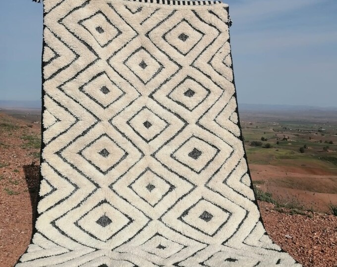 Moroccan Handmade Rug Carpet Abstract Rug Handmade Wool Rug Berber Azilal Rug Handwoven Wool Rug