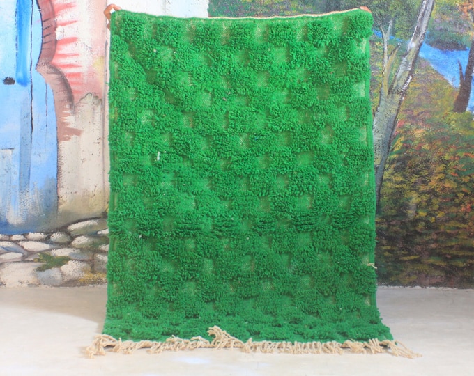 moroccan rug, custom fabulous boujad rug, authentic, azilal rug, green carpet