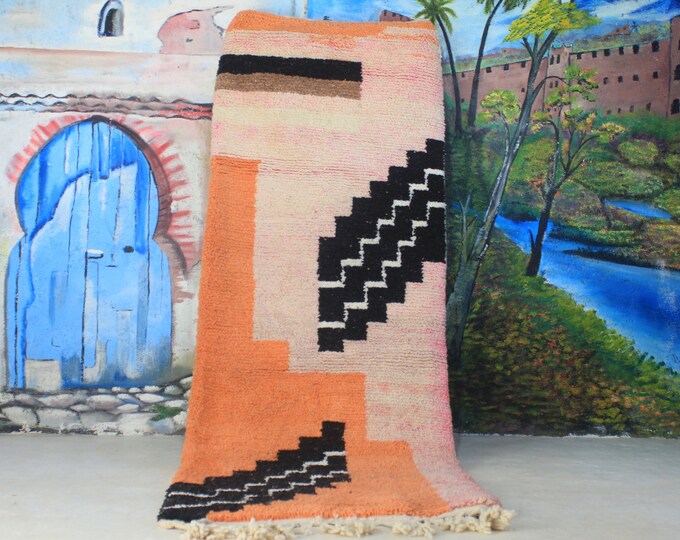 custom runner moroccan Hand knotted Runner rug, wool rug shaggy rug, Authentic Moroccan Rug, Moroccan fluffy Rug