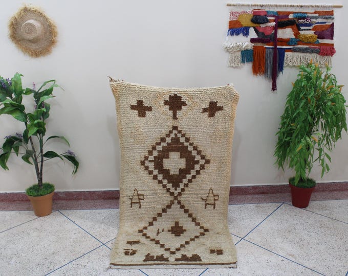 Amazing Multicolored Rug - Vintage Fabulous Boujaad Rug - Handmade Rug - Moroccan Berber Rug - Traditional Moroccan Carpet - 5.7 x 2.8 ft