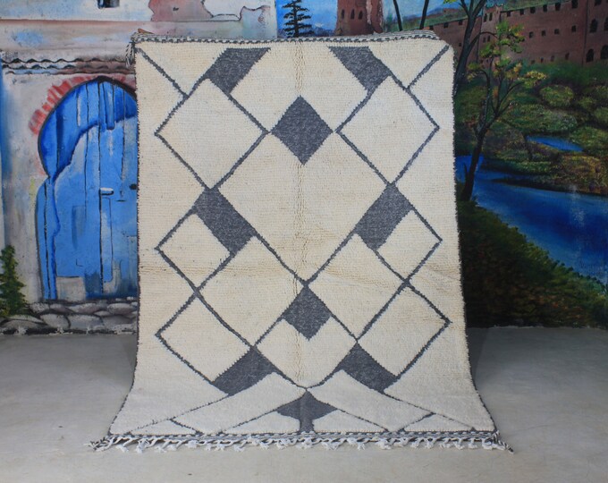 moroccan rug custom beni ouarain - authentic beni ourain rug, moroccan beni rug, natural wool area rug, handmade furniture