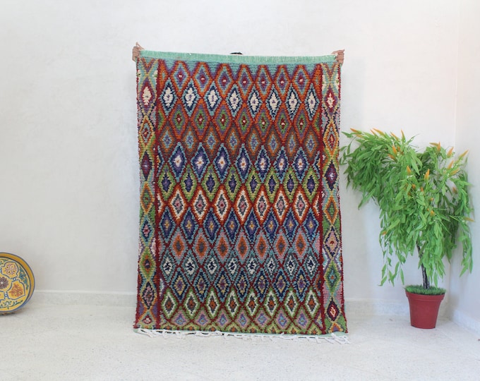 colorful moroccan rug, custom fabulous boujad rug, abstract multicolored carpet, handmade moroccan rug, bohemian rug