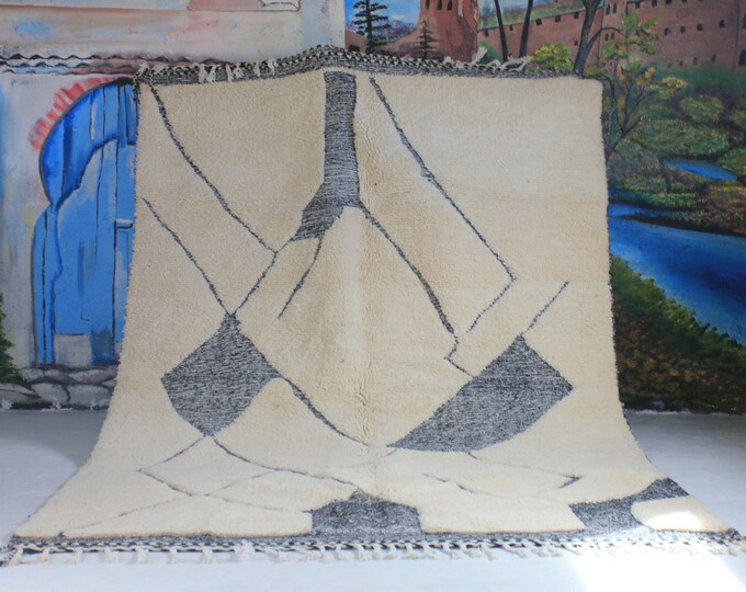 moroccan rug custom beni ouarain - authentic beni ourain rug, moroccan beni rug, natural wool area rug, handmade furniture