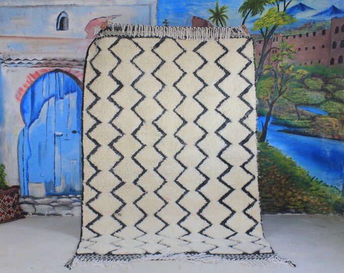 moroccan rug custom beni ouarain - authentic beni ourain rug, moroccan beni rug, natural wool area rug, handmade furniture