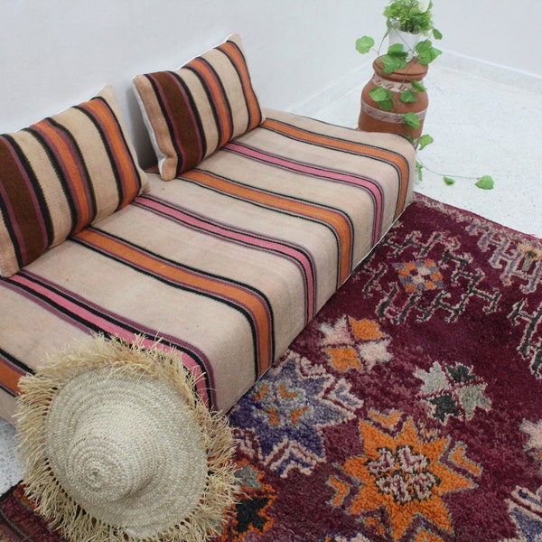 Moroccan Floor Couch Unstuffed Complete Set Long Floor Cushion.